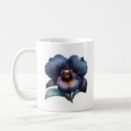 Klassieke zwarte orchidee koffie mok