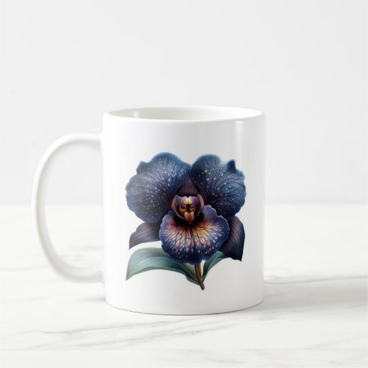 Klassieke zwarte orchidee koffie mok (Links)