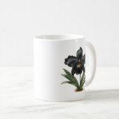 Klassieke  zwarte orchidee koffie mok (Voorkant rechts)