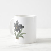 Klassieke  zwarte orchidee koffie mok (Voorkant links)