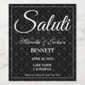 Klassieke zwarte-patroonlabel wijn etiket (Enkel label)