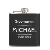 Klassieke zwarte persoonlijke Groomsman Heupfles (Voorkant)