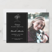 Klassieke Zwarte Piano Virtuele Overweging Foto Kaart (Voorkant)