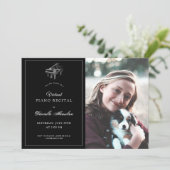 Klassieke Zwarte Piano Virtuele Overweging Foto Kaart (Staand voorkant)