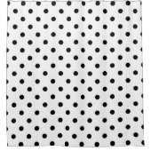 Klassieke zwarte pooldots op wit douchegordijn (Voorkant)