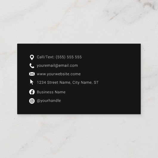 Klassieke zwarte QR-code - professionele standaard Visitekaartje (Achterkant)