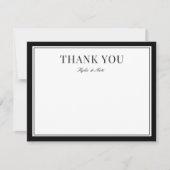 Klassieke zwarte rand bruiloft Hartelijk dank Bedankkaart (Voorkant)