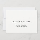 Klassieke zwarte rand save the date (Achterkant)
