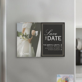 Klassieke Zwarte Redactionele Foto Save the Date