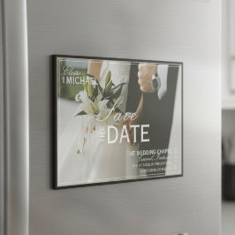 Klassieke Zwarte Redactionele Foto Save the Date