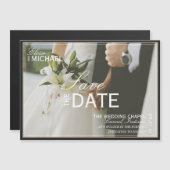 Klassieke Zwarte Redactionele Foto Save the Date (Voorkant / Achterkant)