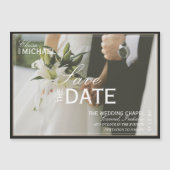 Klassieke Zwarte Redactionele Foto Save the Date (Voorkant)