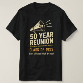 Klassieke Zwarte Retro Krachtige 50 Jaar Reünie Kl T-shirt
