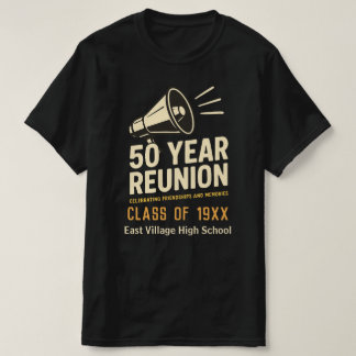 Klassieke Zwarte Retro Krachtige 50 Jaar Reünie Kl T-shirt