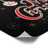 Klassieke zwarte, rode en witte kerst poster (Hoek)