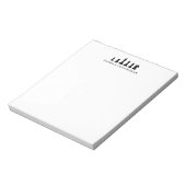 Klassieke zwarte schaakstukken monogram notitieblok (Linkerzijde)