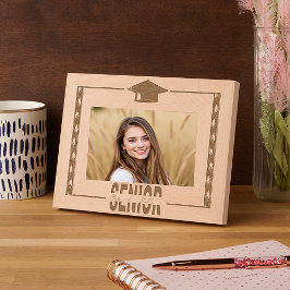 Klassieke zwarte Senior blad grenzen op maat Gegraveerde Lijstjes