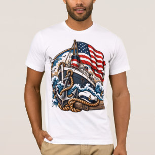Klassieke zwarte stoomschip Ocea liner Zeevaart Ku T-shirt