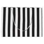 Klassieke zwarte strepen, aangepast groot cadeauzakje (Achterkant)