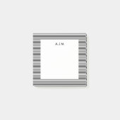 Klassieke zwarte strepen monogram post-it® notes (Voorkant)