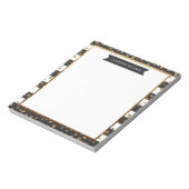 Klassieke zwarte Stripe Gold Glitter Sparkle Confe Notitieblok (Linkerzijde)