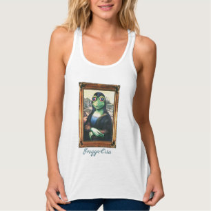 Klassieke zwarte Tanktop Mona Lisa Frog