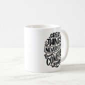 Klassieke Zwarte Typografie Citaat Comfort Modern Koffiemok (Voorkant rechts)