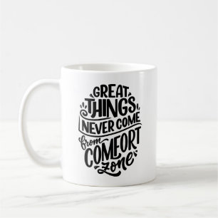 Klassieke Zwarte Typografie Citaat Comfort Modern Koffiemok