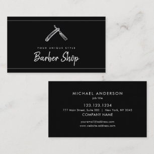 Klassieke Zwarte Vintage Kappersbenodigdheden Kapp Visitekaartje