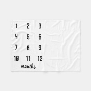Klassieke zwarte witte Baby Milestone Baby Blanket Fleece Deken