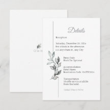 Klassieke Zwarte & Witte Blad Bruiloft Details Car
