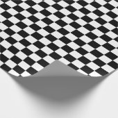 Klassieke zwarte & witte chequer cadeaupapier (Hoek)