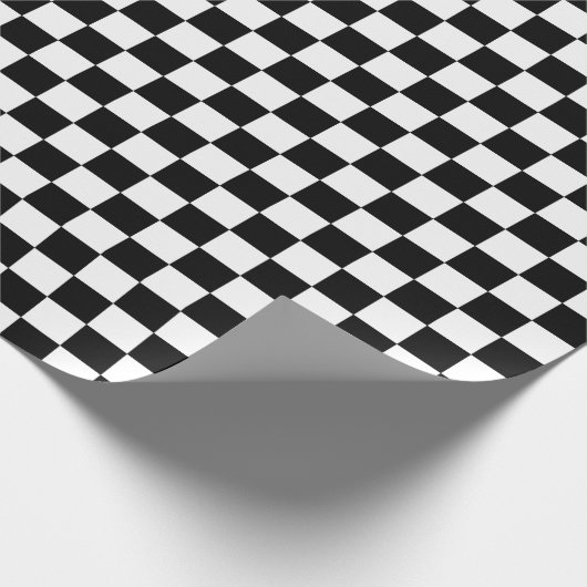 Klassieke zwarte & witte chequer   cadeaupapier (Hoek)