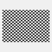 Klassieke zwarte & witte chequer   inpakpapier vel (Voorkant)