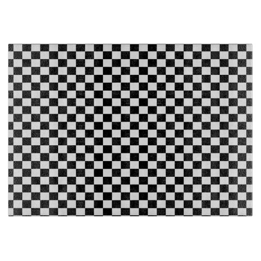 Klassieke zwarte & witte chequer   snijplank (Voorkant)