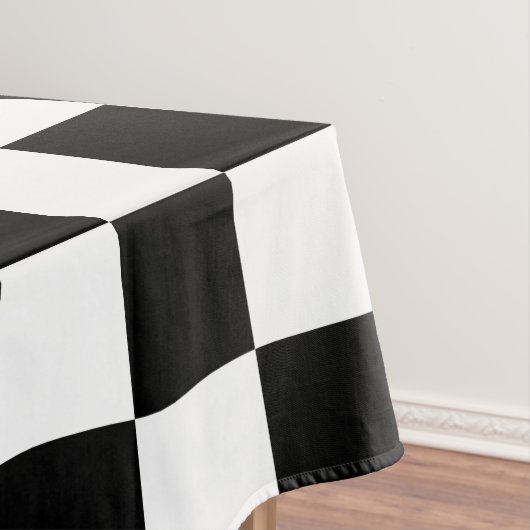 Klassieke zwarte & witte cheques tafelkleed (Voorbeeld)