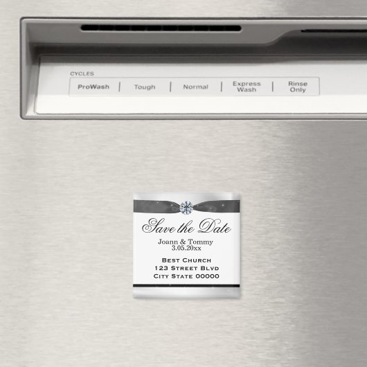 Klassieke zwarte & witte drapery magneet (Insitu (Vaatwasser))