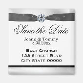 Klassieke zwarte & witte drapery magneet (Voorkant)