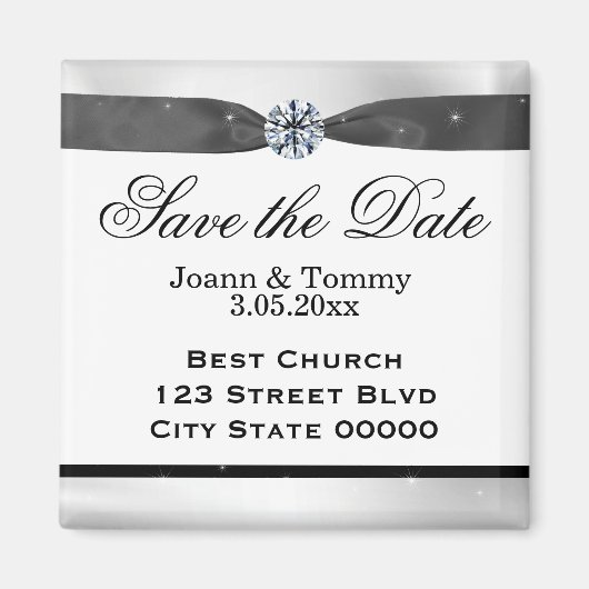 Klassieke zwarte & witte drapery magneet (Voorkant)