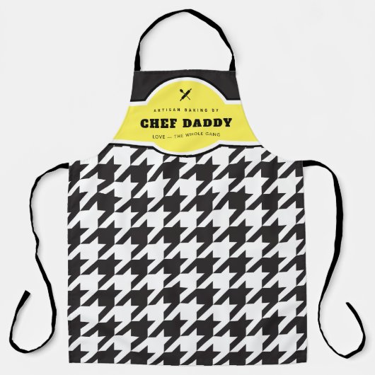 Klassieke zwarte & witte hedendooth Artisan Baking Schort (Voorkant)