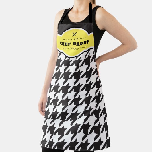 Klassieke zwarte & witte hedendooth Artisan Baking Schort (Insitu)