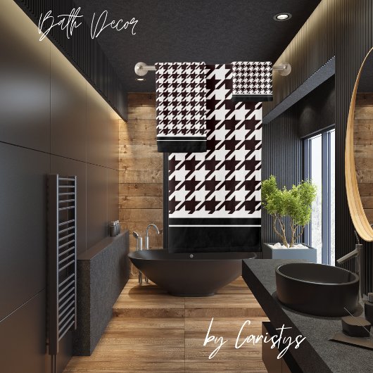 Klassieke zwarte & witte hond bad handdoek