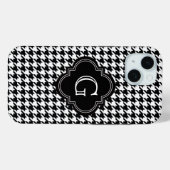 Klassieke zwarte witte hond met monogram Case-Mate iPhone case (Achterkant (horizontaal))