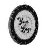 Klassieke zwarte & witte Logo Business Promotie Dartbord (Voorkant Links)