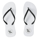 Klassieke zwarte & witte Logo Business Promotie Teenslippers (Voetbed)