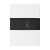 Klassieke zwarte witte monogram kalligrafie bruilo uitnodigingen wikkel (Achterkant Voorbeeld)