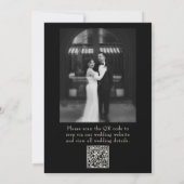 Klassieke Zwarte Witte Oude Geld QR Code Foto Brui Kaart (Achterkant)