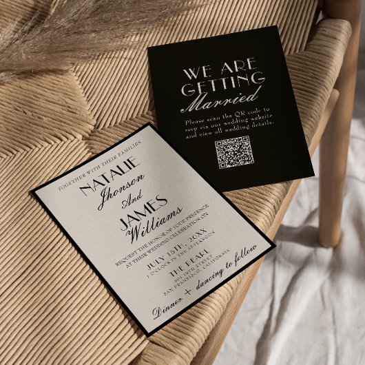 Klassieke Zwarte Witte Oude Geld Zakelijke QR Code Kaart