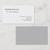 Klassieke zwarte witte platte minimalistische eenv visitekaartje (Voorkant / Achterkant)