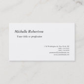 Klassieke zwarte witte platte minimalistische eenv visitekaartje (Voorkant)